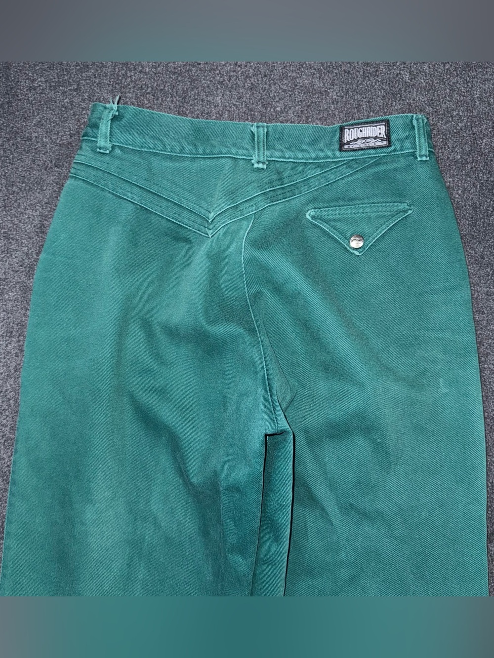 VTG 80s 90s RoughRider Circle T Green High Rise Wedgie Cowgirl Jeans Sz 30 USA - Picture 10 of 12
